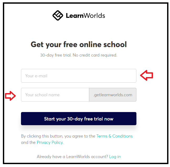 Learnworlds 30 days free trial now