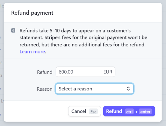 Learnworlds Refund Process step 2