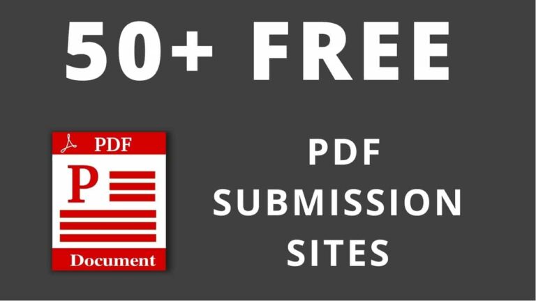 PDF Submission Sites List